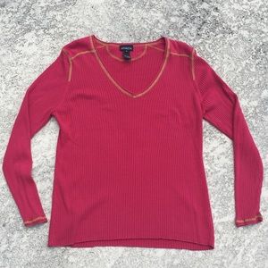Athleta Maroon & Gold Stitching long sleeve top